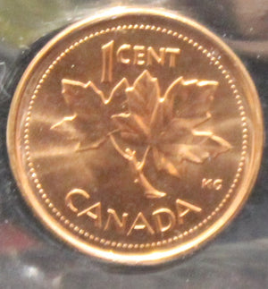 2002P CANADIAN ONE CENT ICCS MS - 67 (RED)