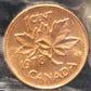 1978 CANADIAN ONE CENT ICCS MS - 66 (RED)