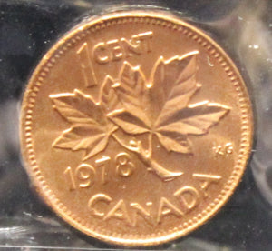 1978 CANADIAN ONE CENT ICCS MS - 66 (RED)