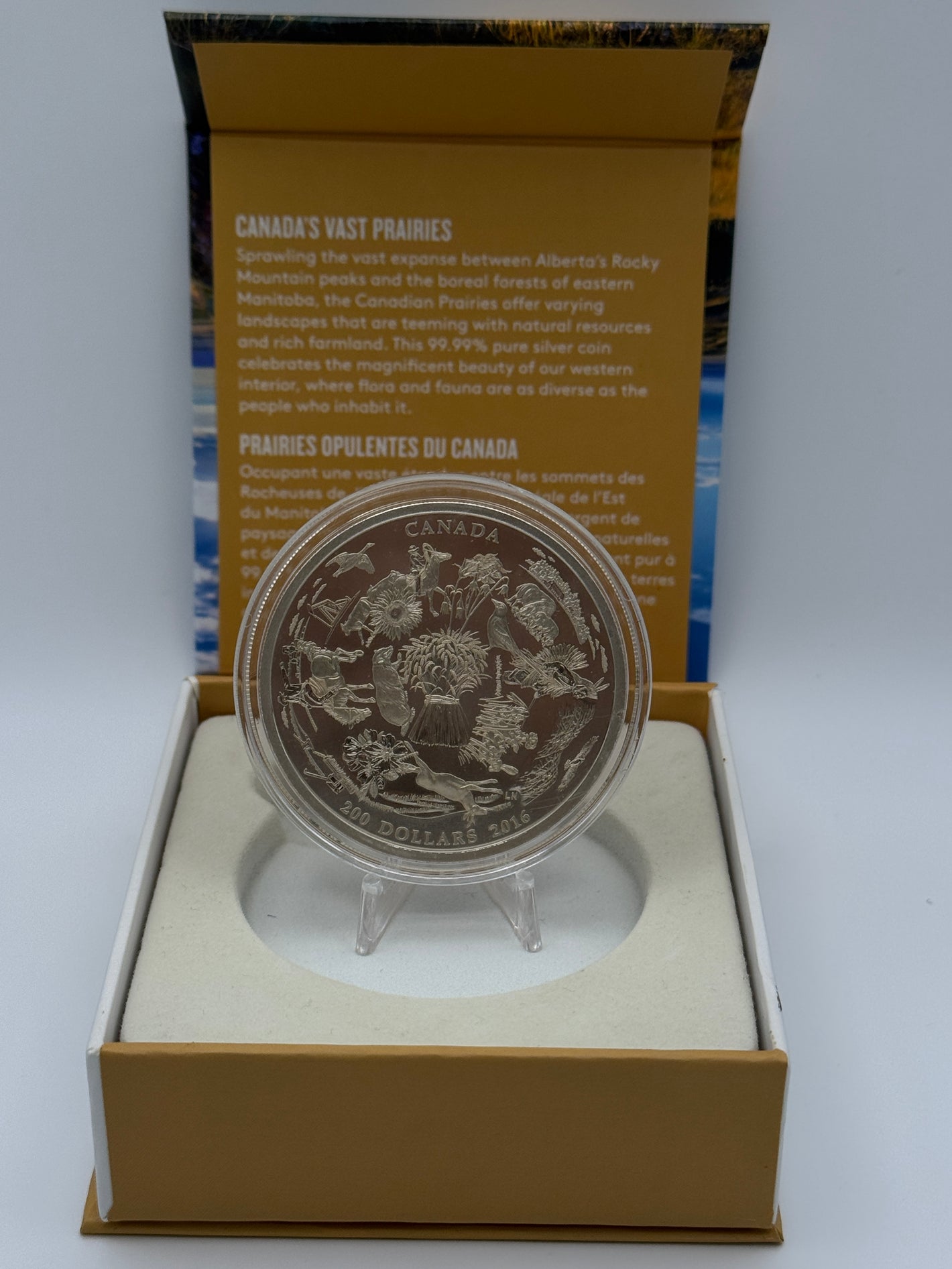 [AUCTION ONLY] 2016 2oz $200 VAST PRAIRIES FINE SILVER COIN