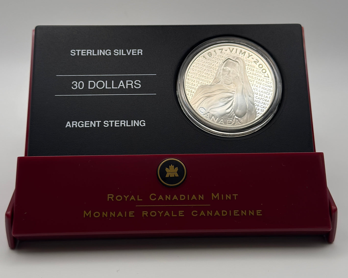 [AUCTION ONLY] 2007 1oz $30 STERLING SILVER VIMY RIDGE COIN