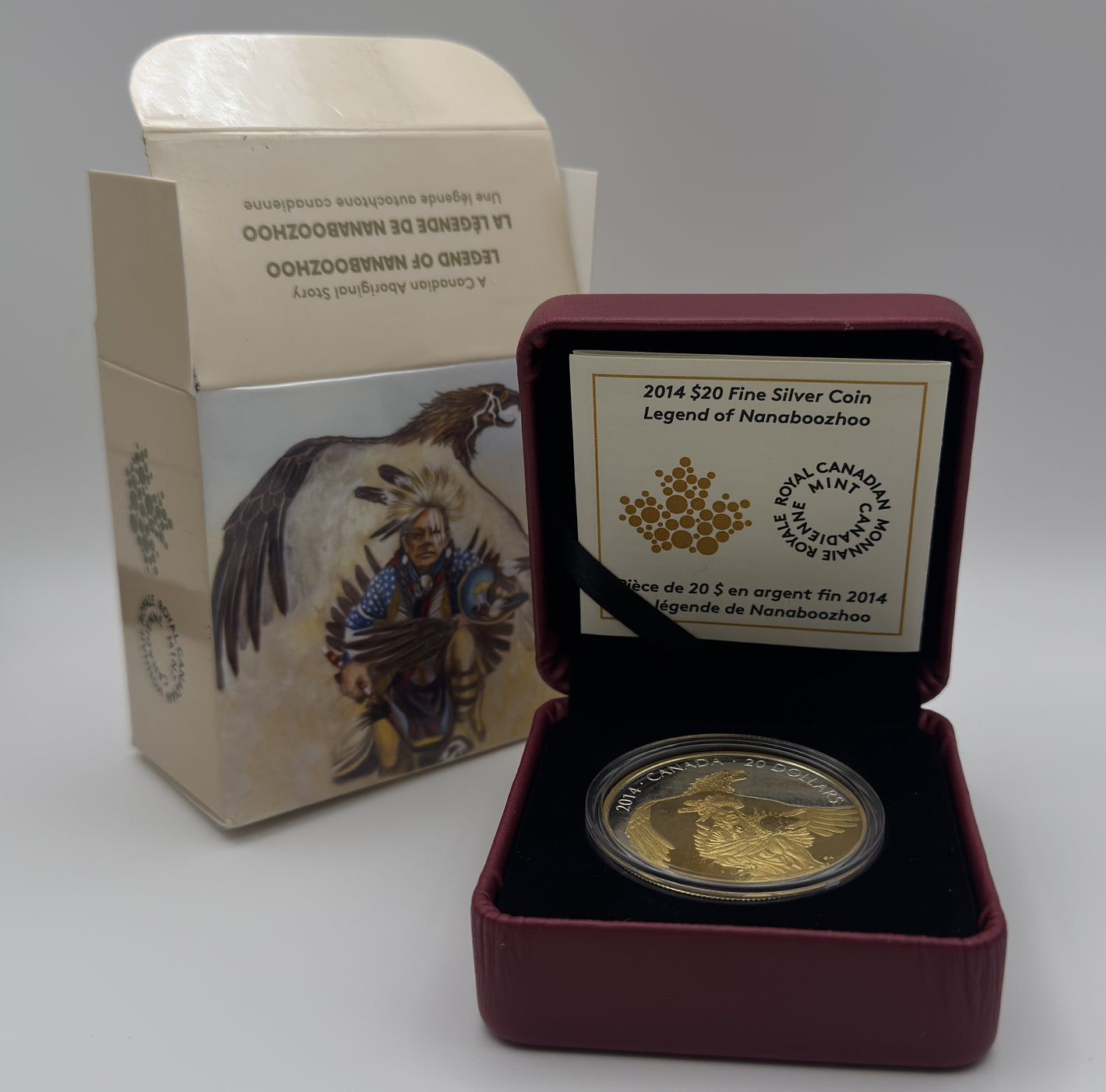 [AUCTION ONLY] 2014 1oz $20 NANABOOZHOO AND THE THUNDERBIRD FINE SILVER COIN
