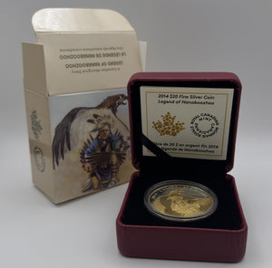 [AUCTION ONLY] 2014 1oz $20 NANABOOZHOO AND THE THUNDERBIRD FINE SILVER COIN