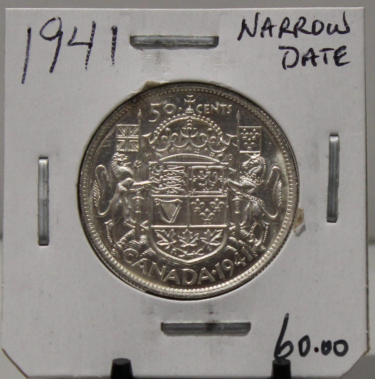 1941 CIRCULATION 50-CENT COIN - NARROW DATE - UNGRADED - AS PICTURED