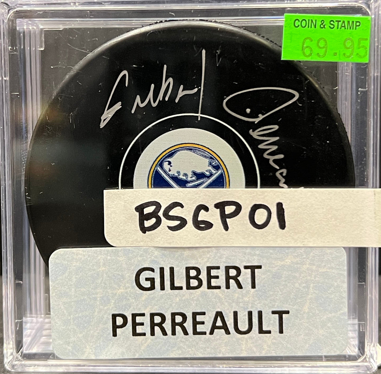BUFFALO SABRES - GILBERT PERRAULT PUCK AUTO