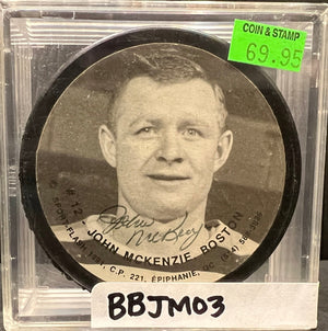 BOSTON BRUINS - JOHN MCKENZIE AUTO PUCK
