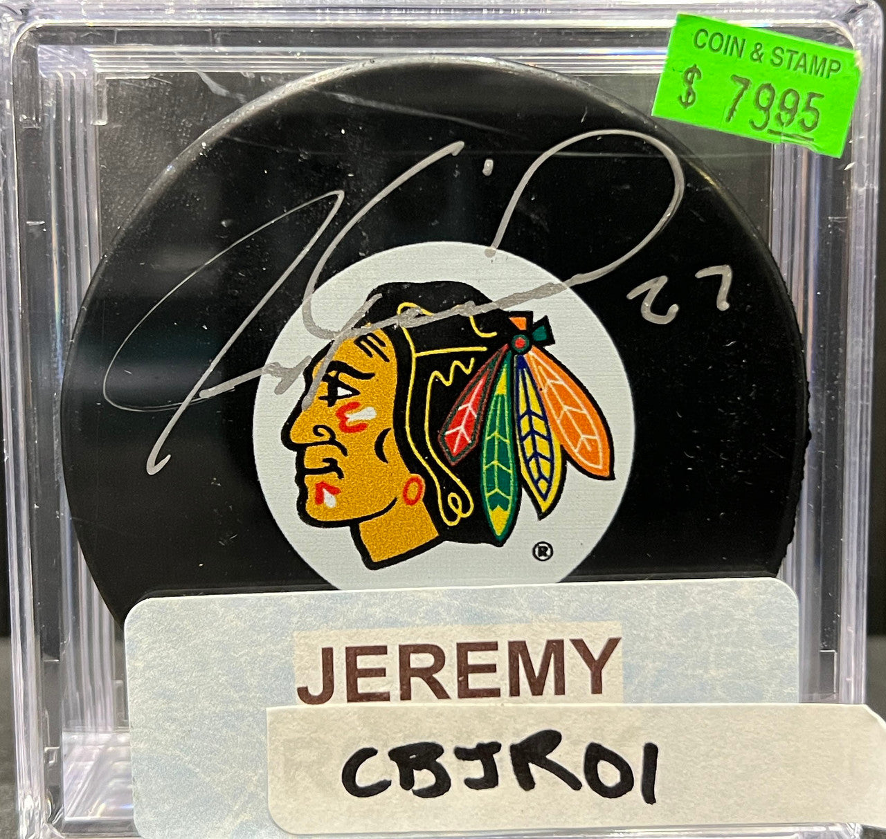 CHICAGO BLACKHAWKS  - JEREMY ROENICK AUTO PUCK