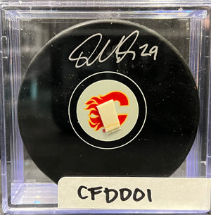 CALGARY FLAMES - DILLION DUBE AUTO PUCK