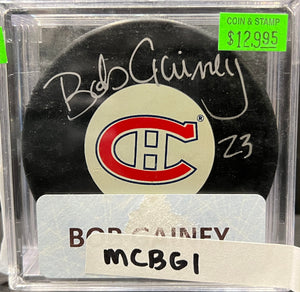 MONTREAL CANADIENS - BOB GAINEY AUTO PUCK