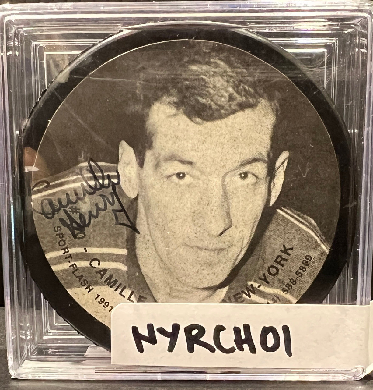 NEW YORK RANGERS - CAMILLE HENRY AUTO PUCK