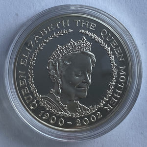 2002 £5 THE QUEEN MOTHER SILVER PROOF MEMORIAL CROWN COIN STERLING SILVER