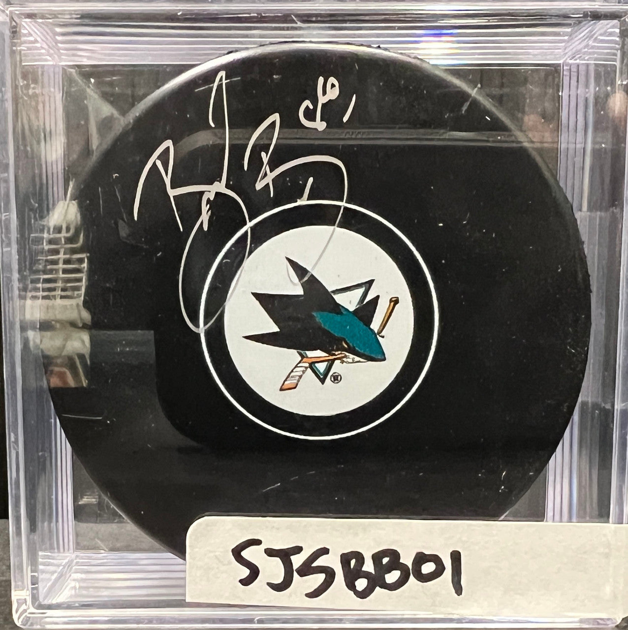 SAN JOSE SHARKS - BRENT BURNS AUTO PUCK