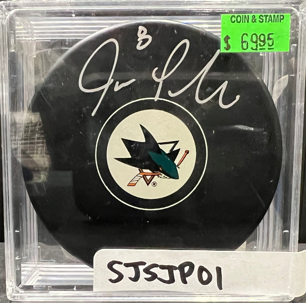 SAN JOSE SHARKS - JOE PAVELSKI AUTO PUCK