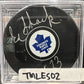 TORONTO MAPLE LEAFS - EDDIE SHACK AUTO PUCK
