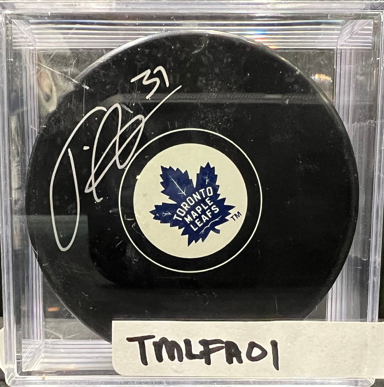 TORONTO MAPLE LEAFS - FREDERIK ANDERSON AUTO PUCK