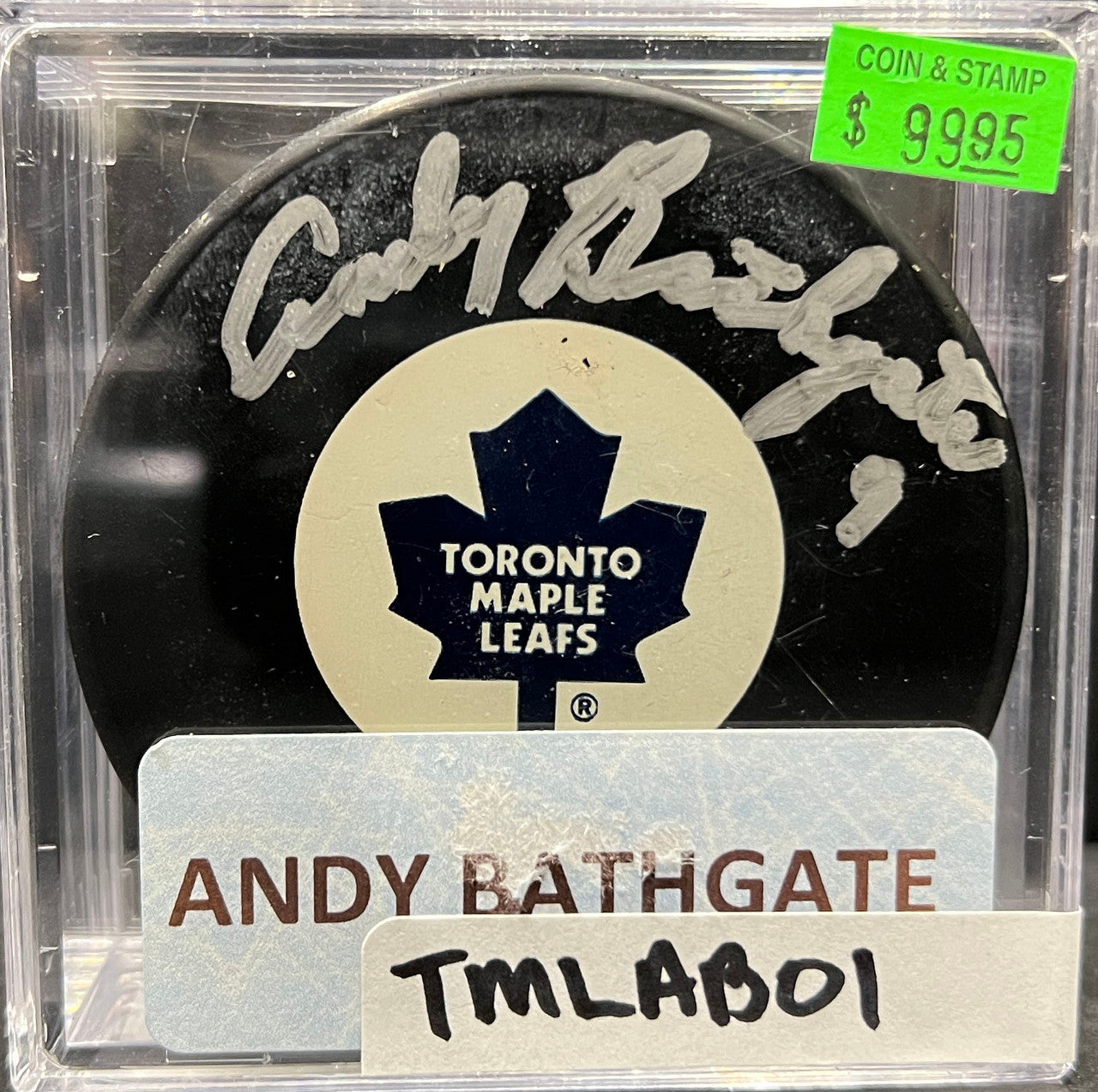 TORONTO MAPLE LEAFS - ANDY BATHGATE AUTO PUCK