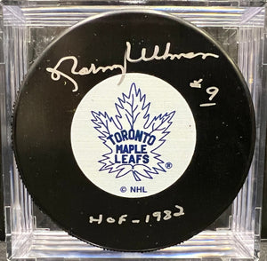 TORONTO MAPLE LEAFS - NORM ULLMAN HOF  AUTO PUCK