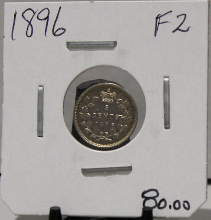 1896 5-CENT SILVER - F2 - UNGRADED - AS PICTURED