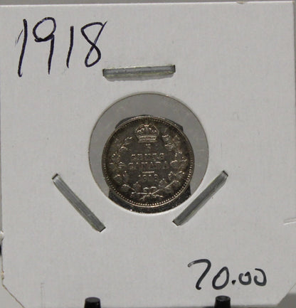 1918 5-CENT SILVER - UNGRADED - AS PICTURED