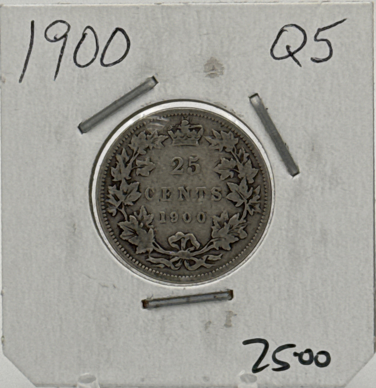 1900 CIRCULATION 25-CENT COIN - UNGRADED - Q5 - AS PICTURED