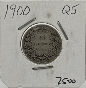 1900 CIRCULATION 25-CENT COIN - UNGRADED - Q5 - AS PICTURED