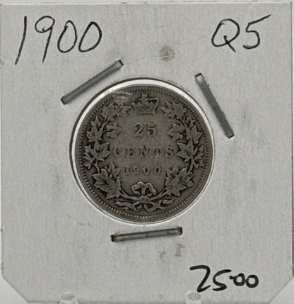 1900 CIRCULATION 25-CENT COIN - UNGRADED - Q5 - AS PICTURED