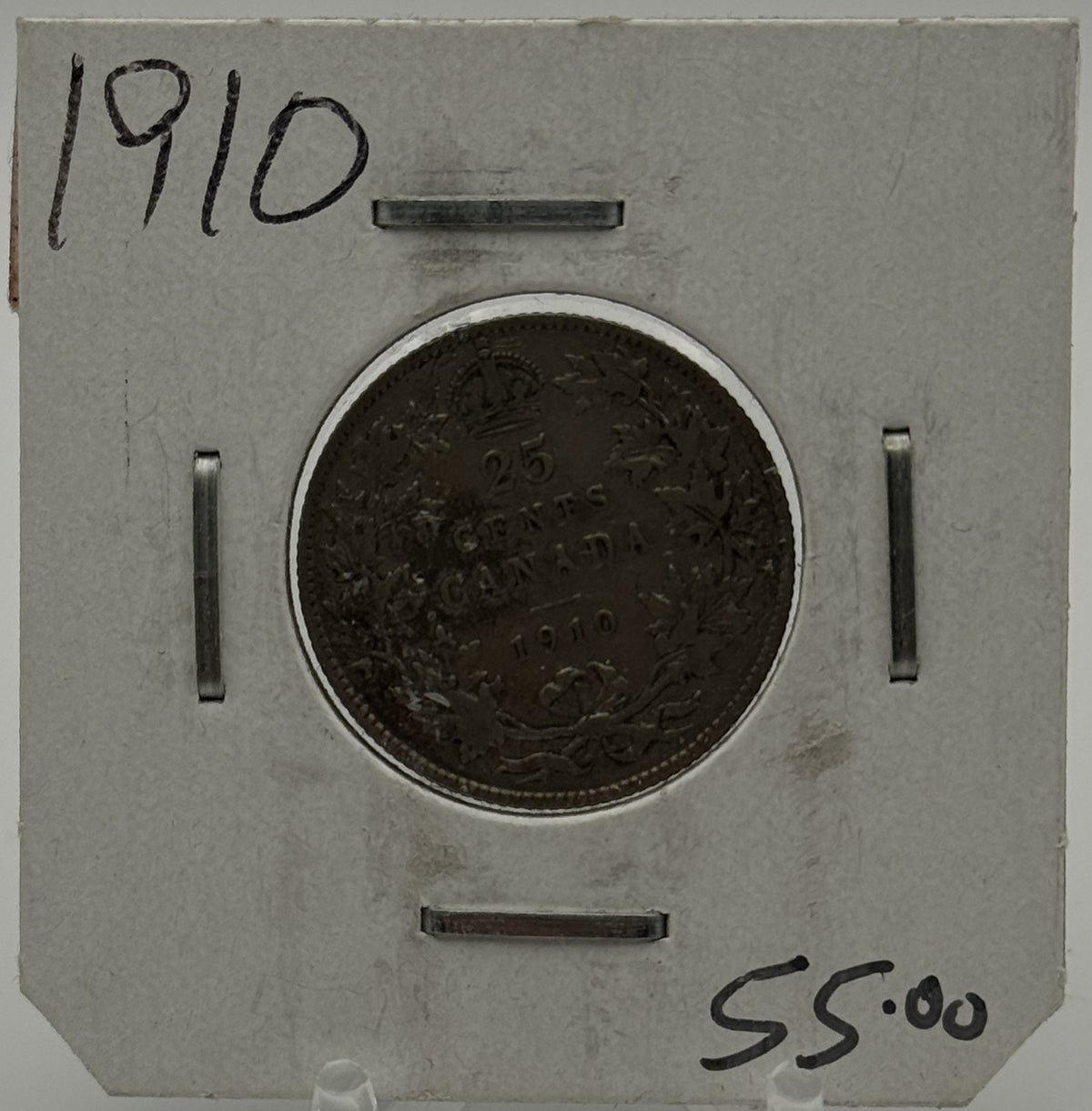 1910 CIRCULATION 25-CENT COIN - UNGRADED - AS PICTURED