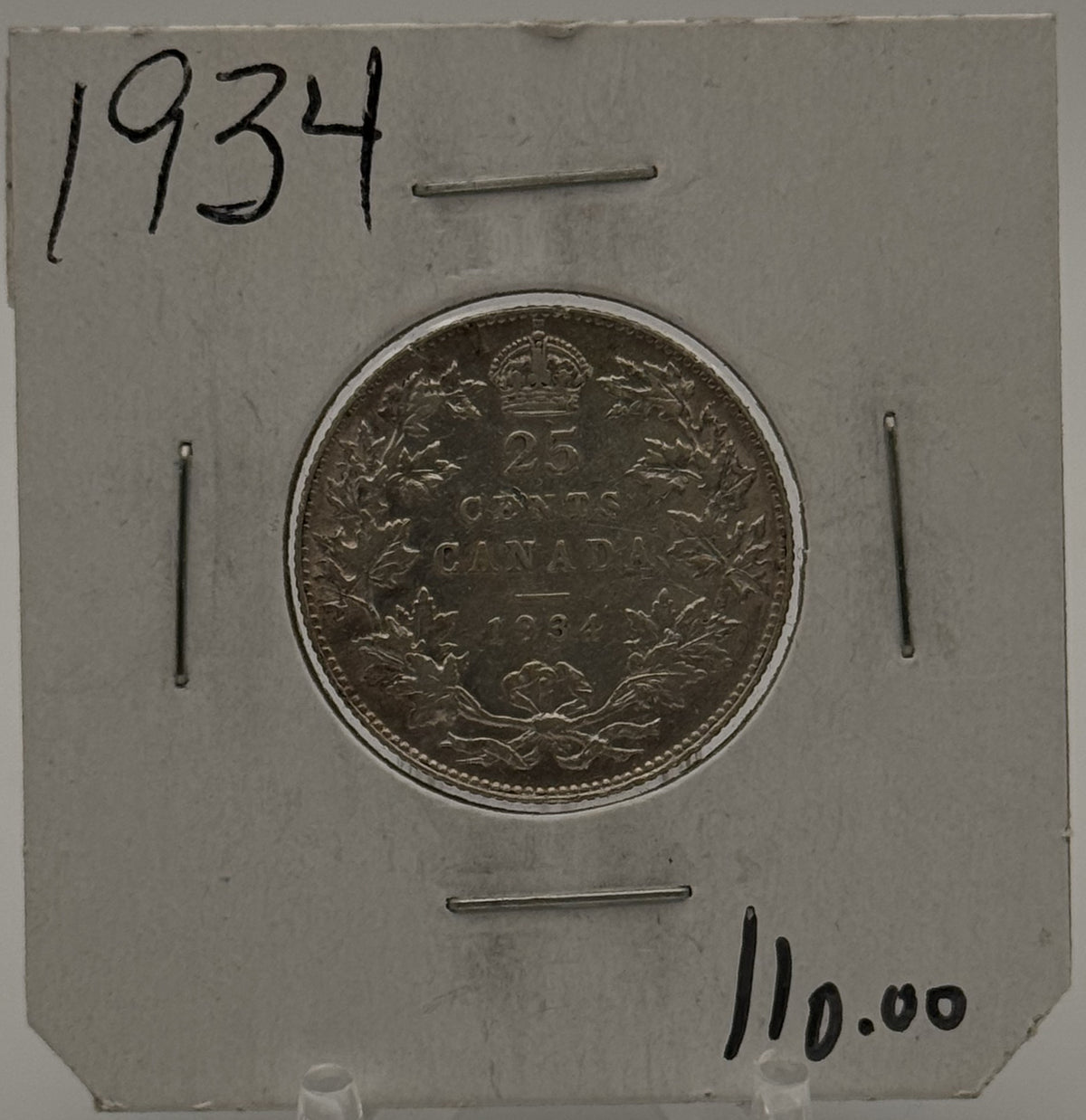 1934 CIRCULATION 25-CENT COIN - UNGRADED - AS PICTURED