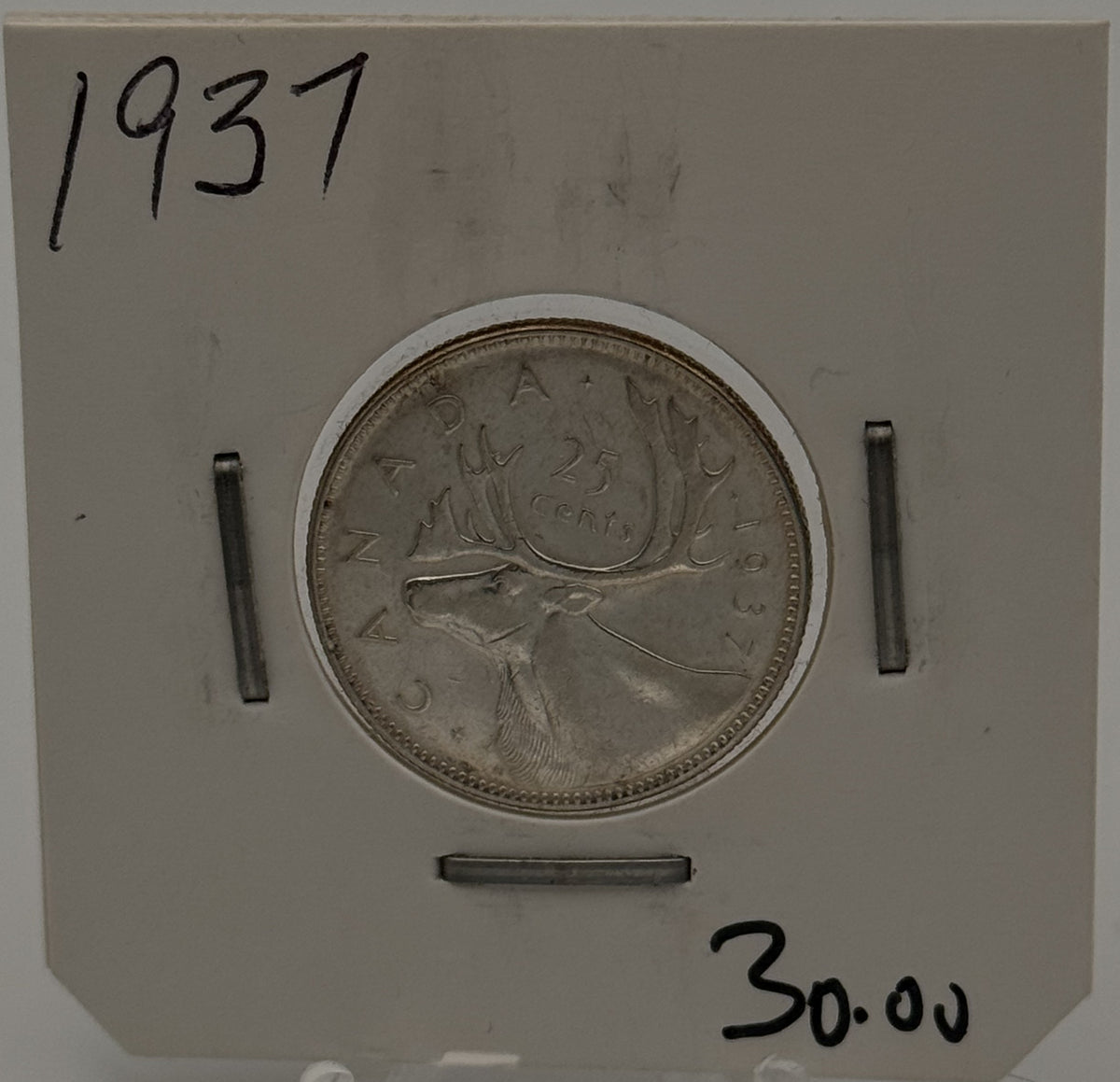 1937 CIRCULATION 25-CENT COIN - UNGRADED - AS PICTURED