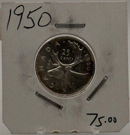 1950 CIRCULATION 25-CENT COIN - UNGRADED - AS PICTURED