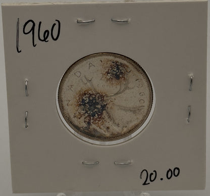 1960 CIRCULATION 25-CENT COIN - UNGRADED - AS PICTURED