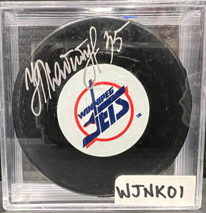 WINNIPEG JETS - NIKOLAI KHABIBULIN AUTO PUCK