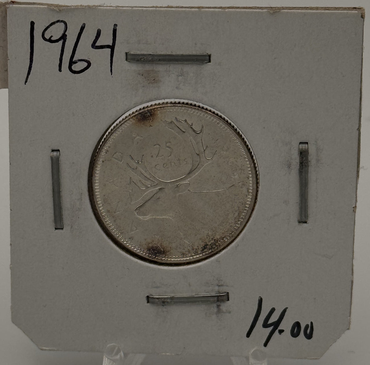 1964 CIRCULATION 25-CENT COIN - UNGRADED - AS PICTURED