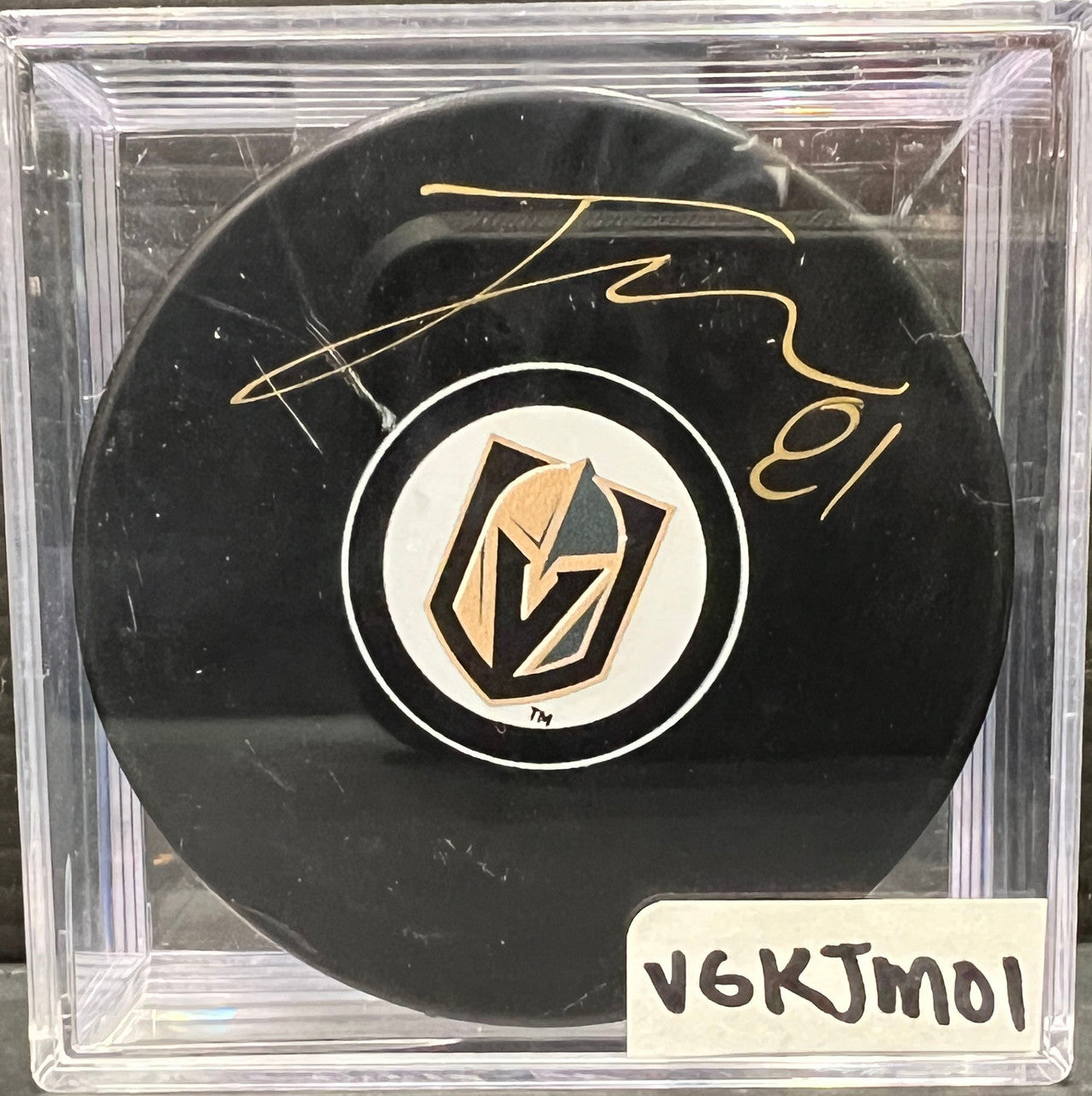 VEGAS GOLDEN KNIGHTS - JONATHAN MARCHESSAULT AUTO PUCK