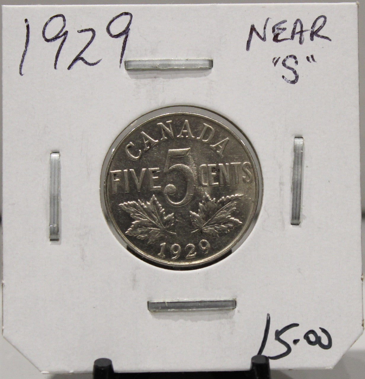 1929 CANADIAN FIVE-CENT - NEAR S - UNGRADED - AS PICTURED