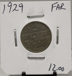 1929 CANADIAN FIVE-CENT - FAR - UNGRADED - AS PICTURED
