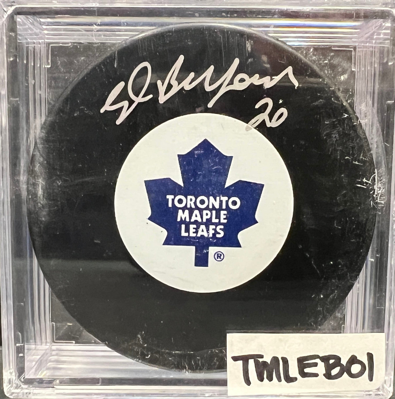 TORONTO MAPLE LEAFS - ED BELFOUR AUTO PUCK
