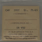 1957 CANADA CIRCULATION SILVER DOLLAR  - PL-65 - AS PICTURED