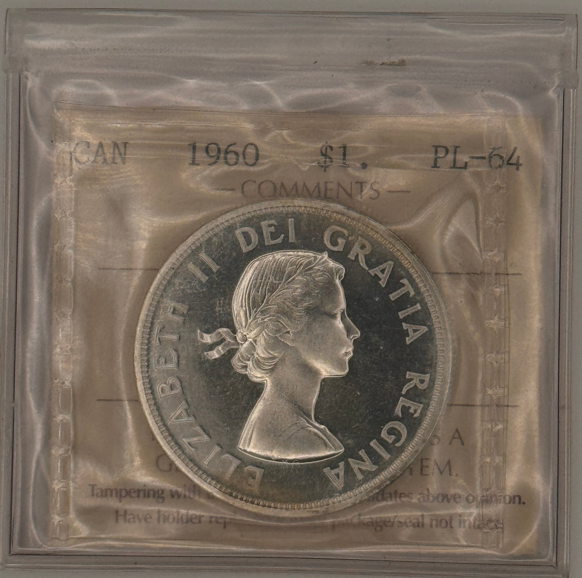 1960 CANADA CIRCULATION SILVER DOLLAR - PL-64 - AS PICTURED