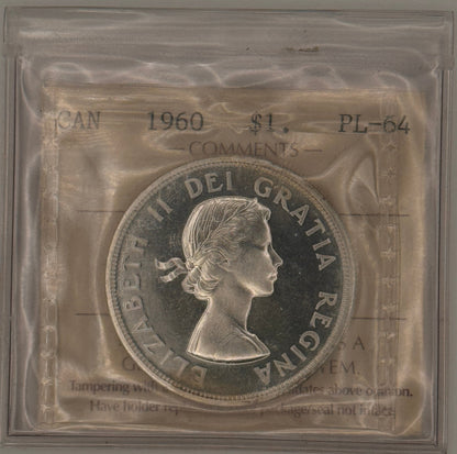 1960 CANADA CIRCULATION SILVER DOLLAR - PL-64 - AS PICTURED