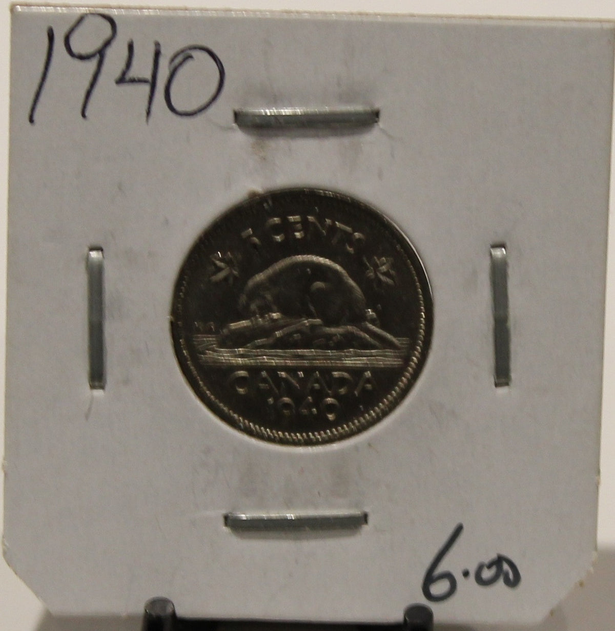 1940 CANADIAN FIVE-CENT - UNGRADED - AS PICTURED