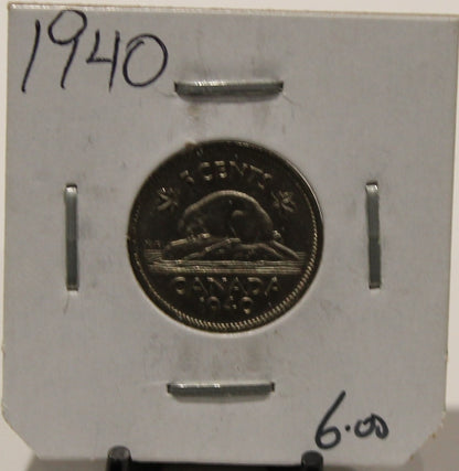 1940 CANADIAN FIVE-CENT - UNGRADED - AS PICTURED
