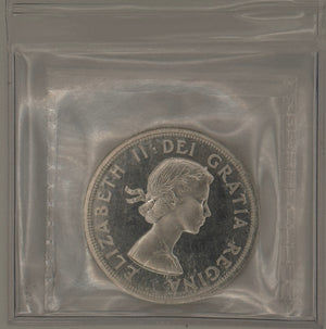 1964 CANADA CIRCULATION SILVER DOLLAR; HEAVY CAMEO - PL-65 - AS PICTURED
