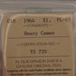 1964 CANADA CIRCULATION SILVER DOLLAR; HEAVY CAMEO - PL-65 - AS PICTURED