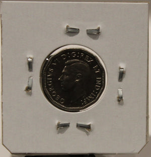 1947 CANADIAN FIVE- CENT - MAPLE LEAF - UNGRADED - AS PICTURED