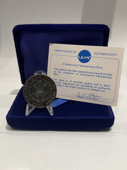 [AUCTION ONLY] 1981 PRINCE CHARLES & PRINCESS DIANA WEDDING FINE SILVER COMMERATIVE
