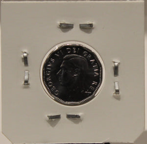 1952 CANADIAN FIVE- CENT - CHROMIUM STEEL - UNGRADED - AS PICTURED