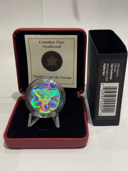 [AUCTION ONLY] 2004 BUTTERFLY COLLECTION TIGER SWALLOWTAIL- STERLING SILVER COIN