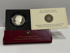[AUCTION ONLY] 2007 1oz CANADIAN WAR MEMORIALS CANADIAN NATIONAL VIMY MEMORIAL STERLING SILVER