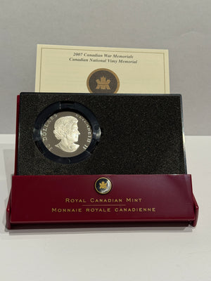 [AUCTION ONLY] 2007 1oz CANADIAN WAR MEMORIALS CANADIAN NATIONAL VIMY MEMORIAL STERLING SILVER